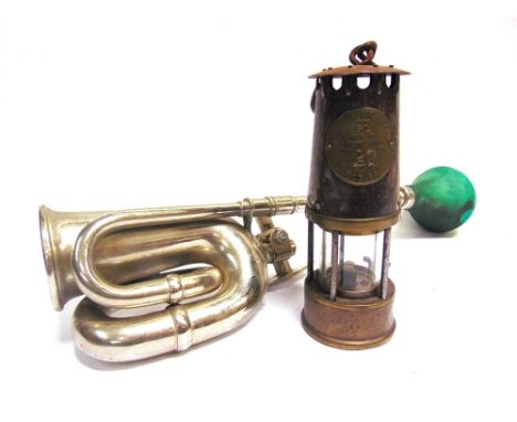 ASSORTED COLLECTABLES  comprising a miner's safety lamp, by The Protector Lamp &amp; Lighting Co. Ltd, Eccles, 24.5cm high; a
