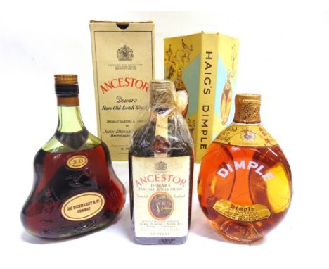 TWO BOTTLES OF WHISKY  comprising Dewar's Ancestor Rare Old Scotch Whisky, one bottle, boxed; and Haig Dimple Scotch Whisky, 