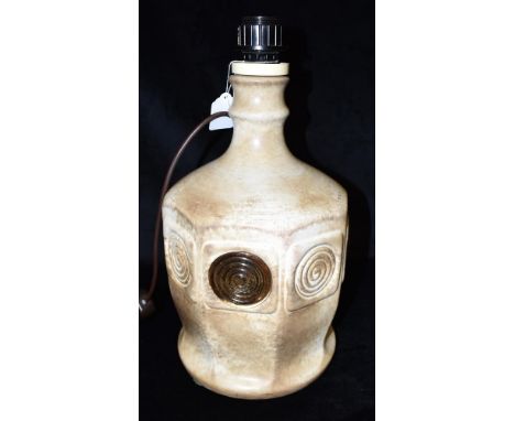 A WEST GERMAN ART POTTERY FLOOR LAMP  the body inset with four glass roundels, 40cm high Condition Report : good condition Co