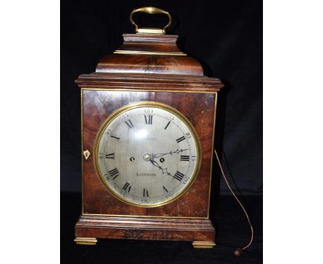 A GEORGE III BRACKET CLOCK  the 8' silvered dial signed 'Webster London', with Roman hour markers and Arabic minutes, the twi