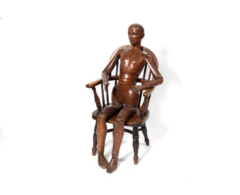 A LARGE 19TH CENTURY ARTISTS LAY FIGURE, 100cm high Condition Report : good colour and patination, overall signs of age and l