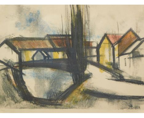 20thC Continental School. Street scene - 117/200, artist signed coloured print, 47cm x 57.5cm.