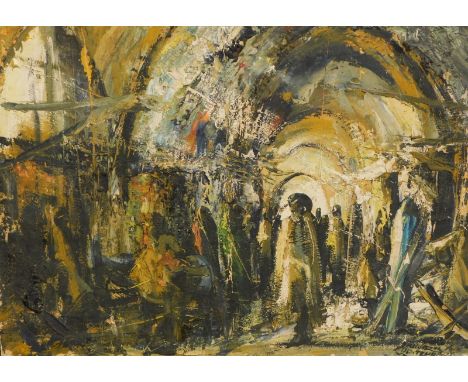 K. Hosrock (20thC). Street scene, Tehran, oil on canvas, indistinctly signed, titled and dated 1968, 49.5cm x 69cm.