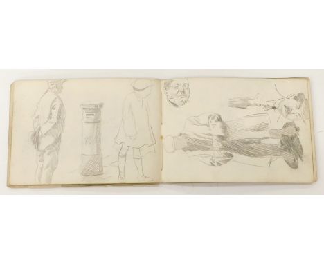 W.H. Shaw (19th/20thC). A sketch book with figural studies, signed front inside cover.