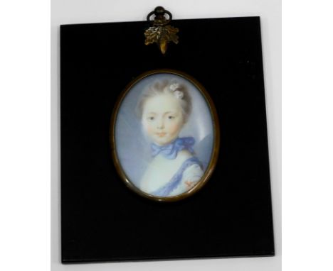 A colour print portrait minature, 14cm x 12cm inc. frame.