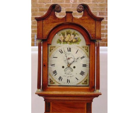 A 19TH CENTURY LONGCASE CLOCK WITH 8-DAY MOVEMENT,  the enamel dial with subsidiary seconds dial and calendar aperture named 