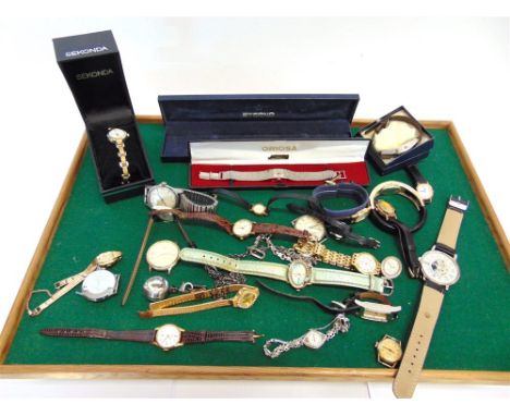 A QUANTITY OF LADIES AND GENTLEMEN'S WRISTWATCHES  various brands including: Vertex; Citizen; Lorus-Rotary; Zenith; Nivada; a