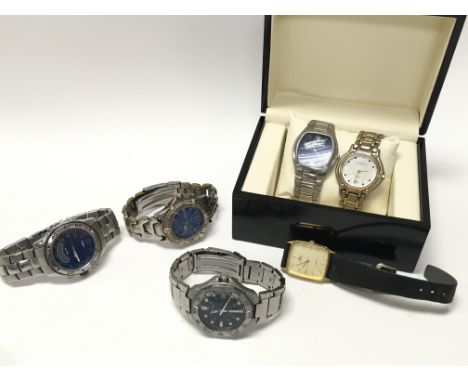 A Collection of mens watches including Timex, Accurist, Krug Baiimen, Accurist etc. postage category B. NO RESERVE