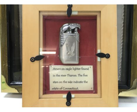 A cased vintage American eagle lighter. Postage category A (can be posted without case)