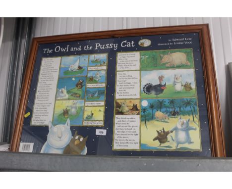 A framed print, 'The Owl and The Pussycat' 