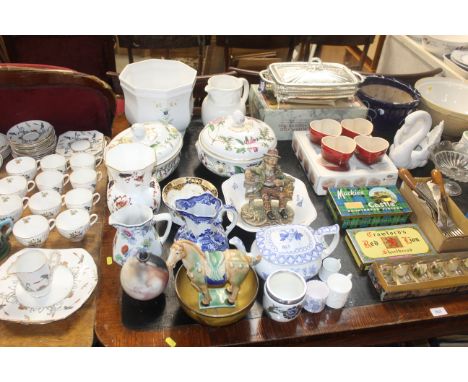 A collection of decorative china to include Coalport "Hong Kong" patterned vase, Spode "Stafford" Flowers tureen; Masons iron