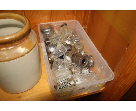 A box of vintage glass and other curet items 