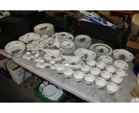 A collection of Spode 'Christmas Tree' patterned dinner and tea ware