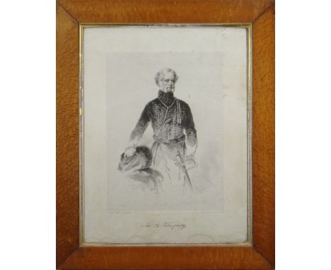 JOHN ALFRED VINTNER lithograph - portrait of Brigadier-General Thomas Fox Strangways RA, printed by Day &amp; Sons, after Edw