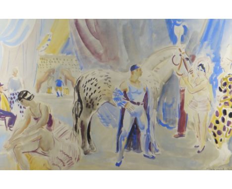 D. M. MOORE watercolour - Circus Horse, homage to Dame Laura Knight, signed and dated 1946 in pencil, 39 x 59cms Please note 