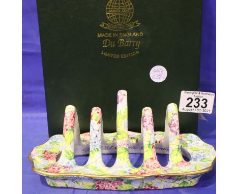 Boxed Kents limited edition toast rack in the Du Barry pattern, H: 22 cm. P&amp;P Group 2 (£18+VAT for the first lot and £3+V