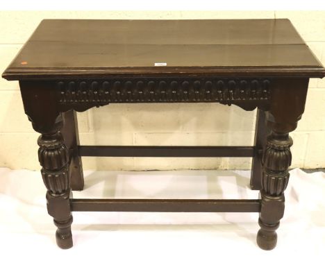 Victorian oak buffet in the Jacobean style and of jointed construction, 105 x 54 x 84 cm H. Not available for in-house P&amp;