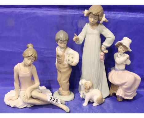 Four mixed Nao figurines. P&amp;P Group 3 (£25+VAT for the first lot and £5+VAT for subsequent lots) 