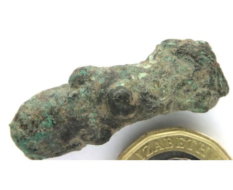 c400AD - Roman Bronze Figurine of Crocodile Head. P&amp;P Group 1 (£14+VAT for the first lot and £1+VAT for subsequent lots) 