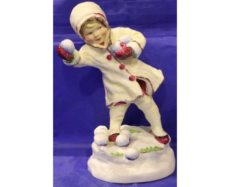 Royal Worcester figurine by FG Doughty, December, H: 17 cm. P&amp;P Group 2 (£18+VAT for the first lot and £3+VAT for subsequ