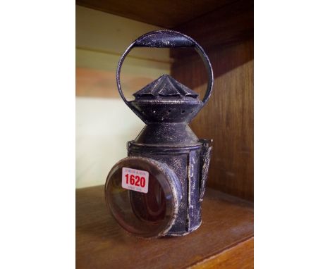 Railway Interest: a South Eastern & Chatham Railway (SE&CR) lantern, inscribed 'G No 6748'.