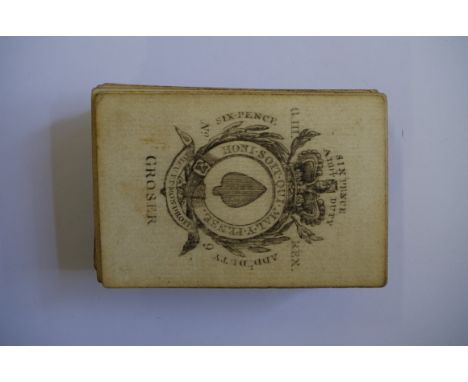 A complete set of 'Groser' George III playing cards. Condition Report: All a bit grubby due to use, otherwise in reasonable c
