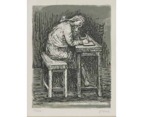 *Henry Moore, OM (1898-1986)GIRL SEATED AT A DESK VII (Cramer 384)Lithograph, 1974, signed and numbered 48/50 in pencil28 x 2