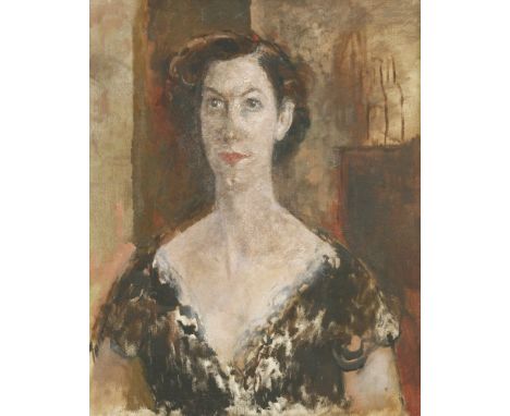 *Augustus Edwin John OM RA (1878-1961)PORTRAIT OF MRS ANNIE DAVIS, BUST LENGTH,1954Oil on canvas66 x 55cm*Artist's Resale Rig