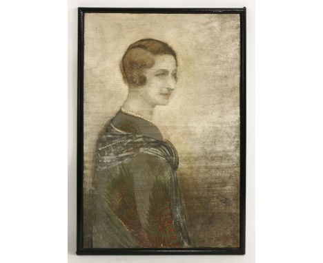 Jean Dunand (French, 1877-1942)COMTESSE DE GUÉLENSigned l.r., pencil, watercolour and gouache on board87 x 57.5cmLiterature:	