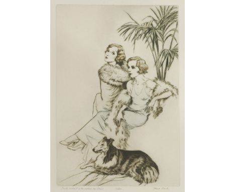 *Frank V Martin (1921-2005)'DOUBLE PORTRAIT OF THE ACTRESS INA CLAIRE'Etching and aquatint, signed and inscribed with title i
