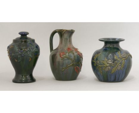 A COLLECTION OF SUNFLOWER POTTERY VESSELSSir Edmund Elton (1846-1920) was a self-taught artist-potter and decorated pots thro