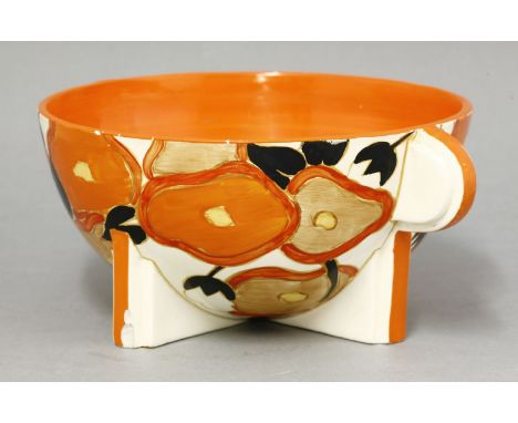 A Clarice Cliff 'Orange Chintz' Odilon bowl,black printed marks,19cm diameter