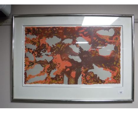 A chrome framed colour lithographic print number 82 of 110, indistinctly signed and dated 1989 