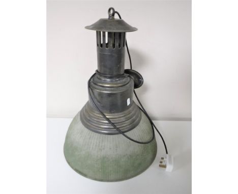 An industrial style ceiling light