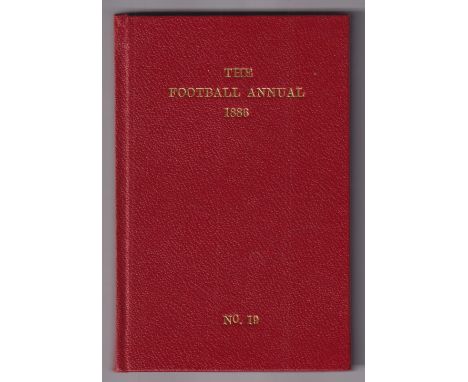 The Football Annual, 1886 by C.W. Alcock, 19th Year of Publication. Hardback first edition, professionally rebound in red boa