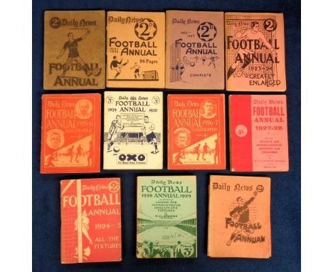 Football Annuals, Daily News Football Annuals, a run of twelve issues from 1919-20 to 1929-30 inclusive, each one packed with
