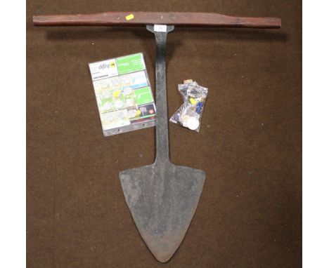 AN ANTIQUE TURF CUTTER TOGETHER WITH A SELECTION OF COLLECTABLES TO INC VINTAGE PAYPHONE CARDS