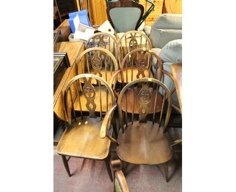 A QUANTITY OF ERCOL DINING CHAIRS (6)
