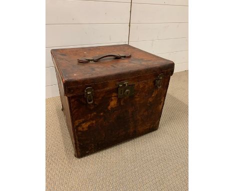 Leather William Whitely of Bayswater trunk (H39cm W40cm D46cm)