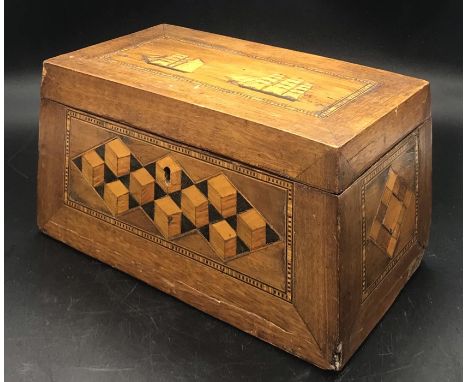 A Tunbridge Ware Tea Caddy