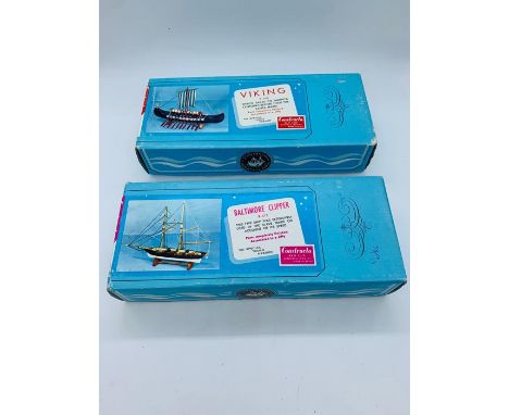 Two boxed Constructo San Luis Minorca Spain, Baltimore Clipper R-411 and Viking R-410 