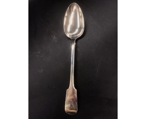 A Hallmarked silver serving spoon, 1836 makers mark William Johnson.