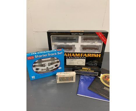 Graham Farish by Bachmann Royal Scot Passenger set 370/100 including coaches and loco. Peco starter track set, Preiser miniat