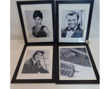 Three photographic prints of Dean Martin, Sophie Lauren and Robert Wagner together with one other print 