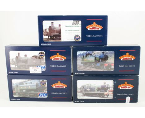 Bachmann class 56XX tank 5601, BR lined green L/crest locomotive 32-080, 8750 Pannier tank 9759 BR black late crest 'DCC on B