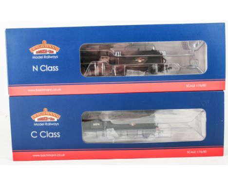 Bachmann C class 31579, BR black late crest locomotive set 31-465, N class 31-404 BR black late crest weathered, (2).