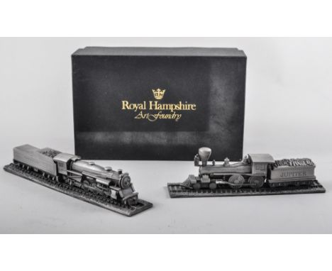 Royal Hampshire Art Foundry pewter models, all model train locomotives, mostly boxed, 25+ models (quantity in box). 