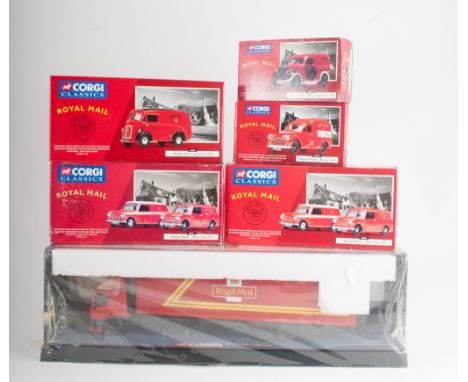 Diecast model cars, Royal Mail themed, different makers to include Corgi, Lledo and others, (quantity in two boxes).