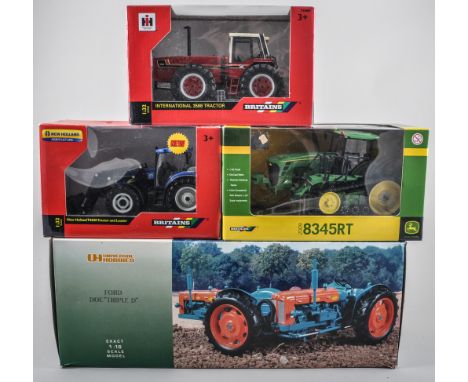 Ford Doe Triple diecast model tractor by Universal Hobbies, boxed, with other Britains tractors, (4). 