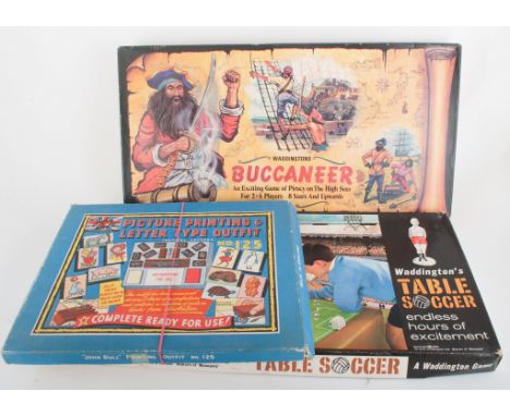 Waddingtons Buccaneer board game, other vintage board games and puzzles, (quantity in two boxes). 